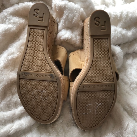 Franco Sarto Tan Leather Sandal Wedges, Size 9M - Picture 8 of 8